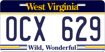 WV license plate OCX629