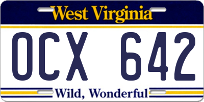 WV license plate OCX642