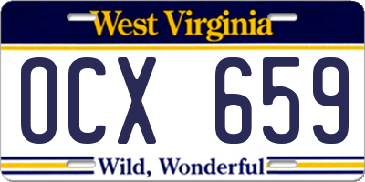 WV license plate OCX659
