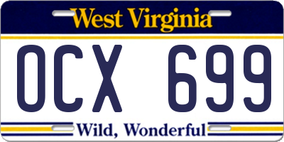 WV license plate OCX699