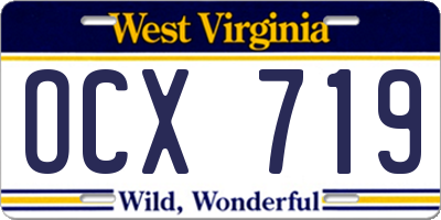 WV license plate OCX719