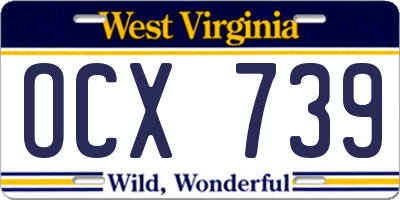 WV license plate OCX739