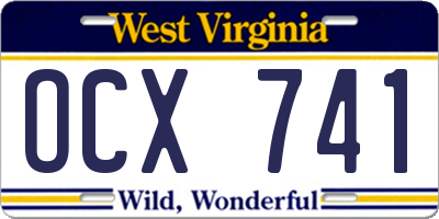 WV license plate OCX741