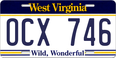 WV license plate OCX746