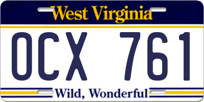 WV license plate OCX761