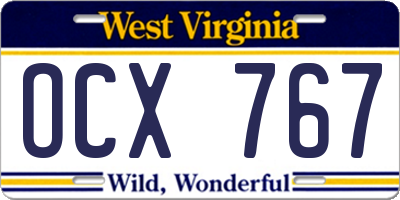 WV license plate OCX767