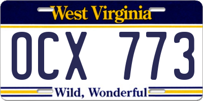 WV license plate OCX773