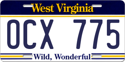 WV license plate OCX775