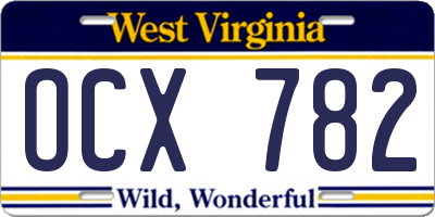 WV license plate OCX782
