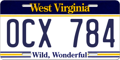 WV license plate OCX784