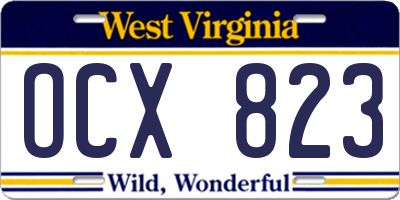 WV license plate OCX823