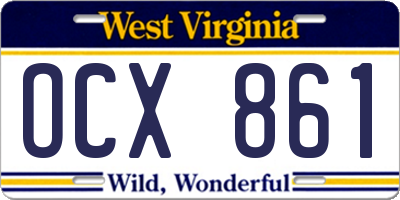 WV license plate OCX861