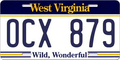 WV license plate OCX879