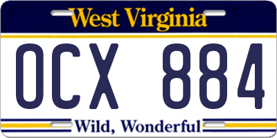 WV license plate OCX884
