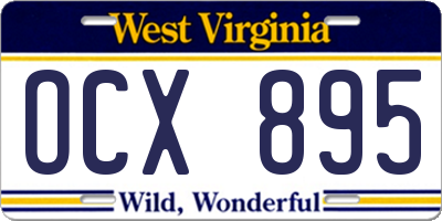WV license plate OCX895