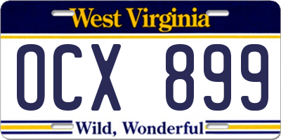 WV license plate OCX899