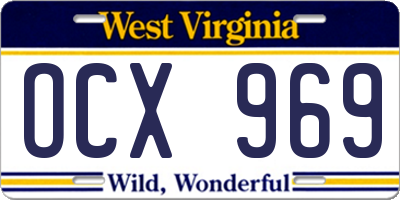 WV license plate OCX969