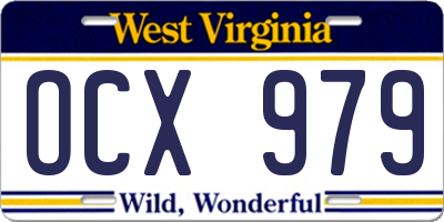 WV license plate OCX979