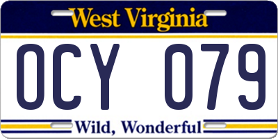 WV license plate OCY079