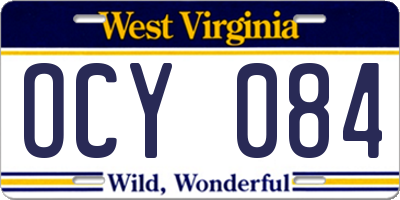 WV license plate OCY084