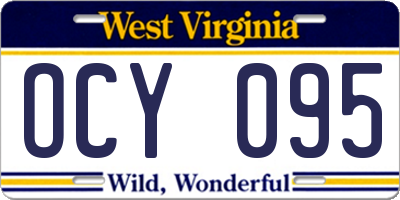 WV license plate OCY095