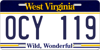 WV license plate OCY119