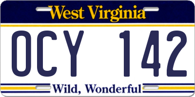 WV license plate OCY142