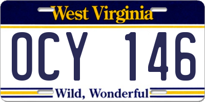 WV license plate OCY146