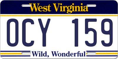 WV license plate OCY159