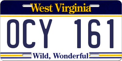 WV license plate OCY161
