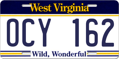 WV license plate OCY162