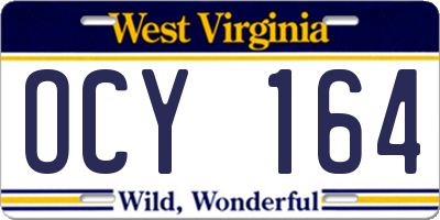 WV license plate OCY164