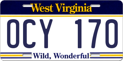 WV license plate OCY170