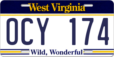 WV license plate OCY174