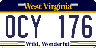 WV license plate OCY176