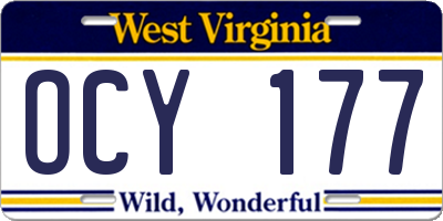 WV license plate OCY177