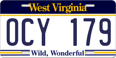 WV license plate OCY179