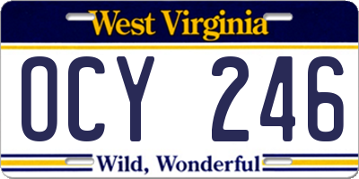 WV license plate OCY246