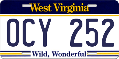 WV license plate OCY252