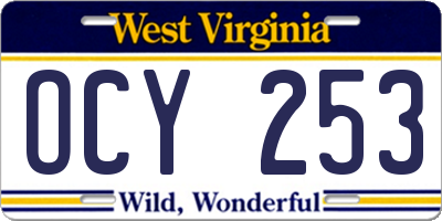 WV license plate OCY253