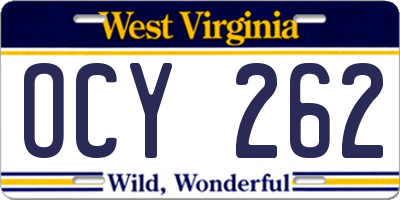 WV license plate OCY262