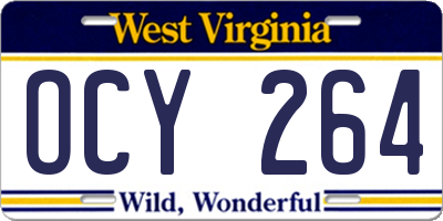 WV license plate OCY264