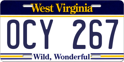 WV license plate OCY267
