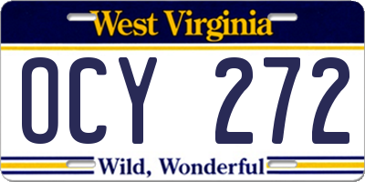 WV license plate OCY272