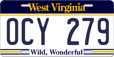 WV license plate OCY279