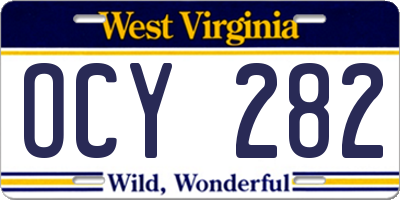 WV license plate OCY282