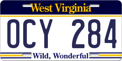 WV license plate OCY284