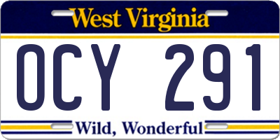 WV license plate OCY291