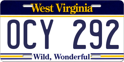 WV license plate OCY292