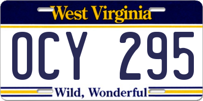 WV license plate OCY295